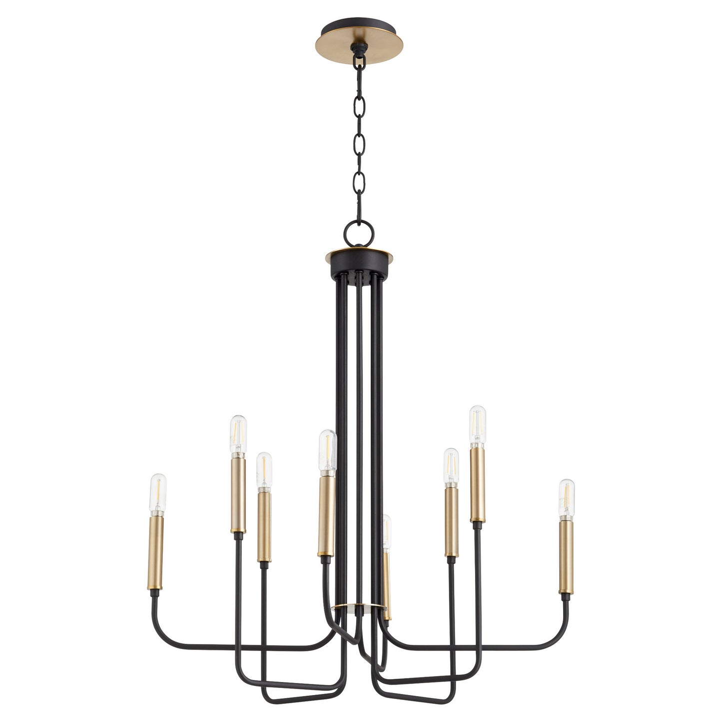 Quorum - 630-8-6980 - Eight Light Chandelier - Hope - Textured Black w/ Aged Brass