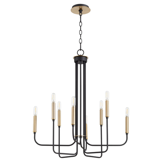 Quorum - 630-8-6980 - Eight Light Chandelier - Hope - Textured Black w/ Aged Brass