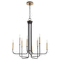 Quorum - 630-8-6980 - Eight Light Chandelier - Hope - Textured Black w/ Aged Brass