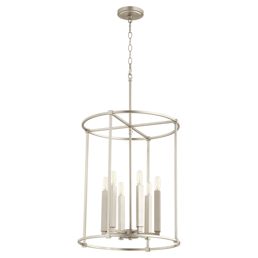 Quorum - 686-6-65 - Six Light Entry Pendant - Olympus - Satin Nickel