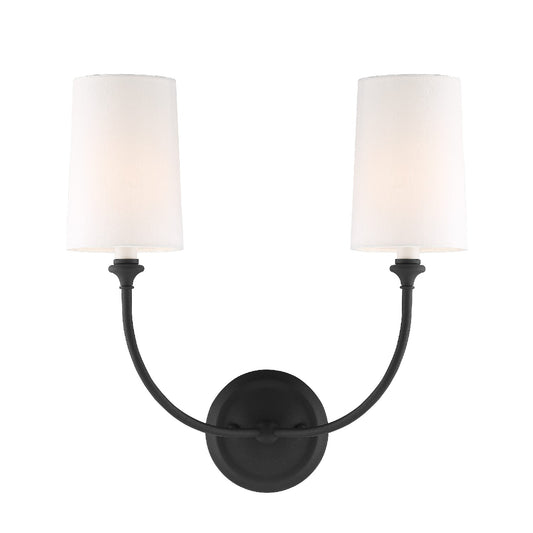 Crystorama - 2242-BF - Two Light Wall Sconce - Sylvan - Black Forged