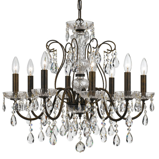 Crystorama - 3028-EB-CL-MWP - Eight Light Chandelier - Butler - English Bronze