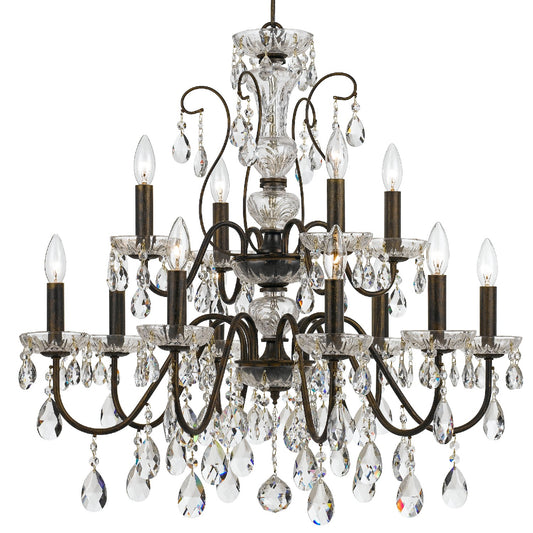 Crystorama - 3029-EB-CL-MWP - 12 Light Chandelier - Butler - English Bronze