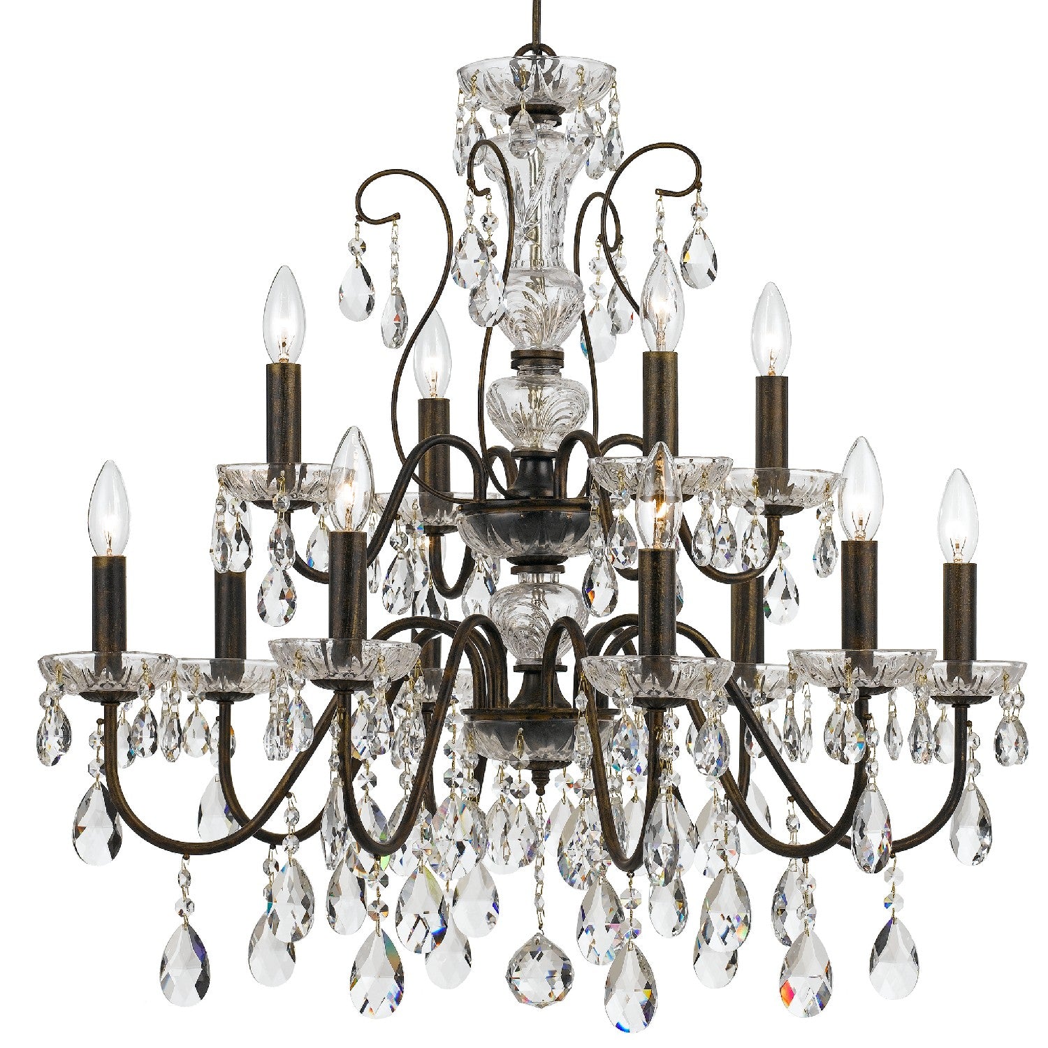 Crystorama - 3029-EB-CL-S - 12 Light Chandelier - Butler - English Bronze