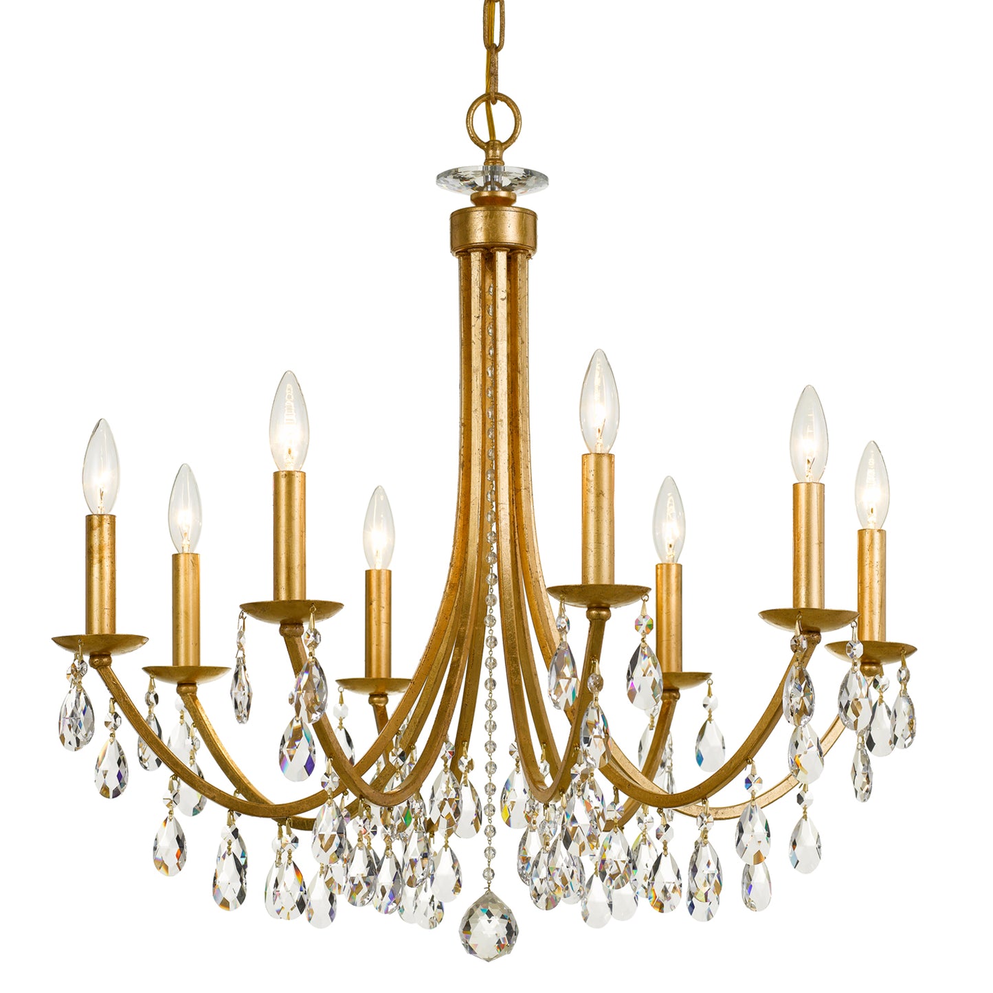 Crystorama - 8828-GA-CL-MWP - Eight Light Chandelier - Bridgehampton - Antique Gold