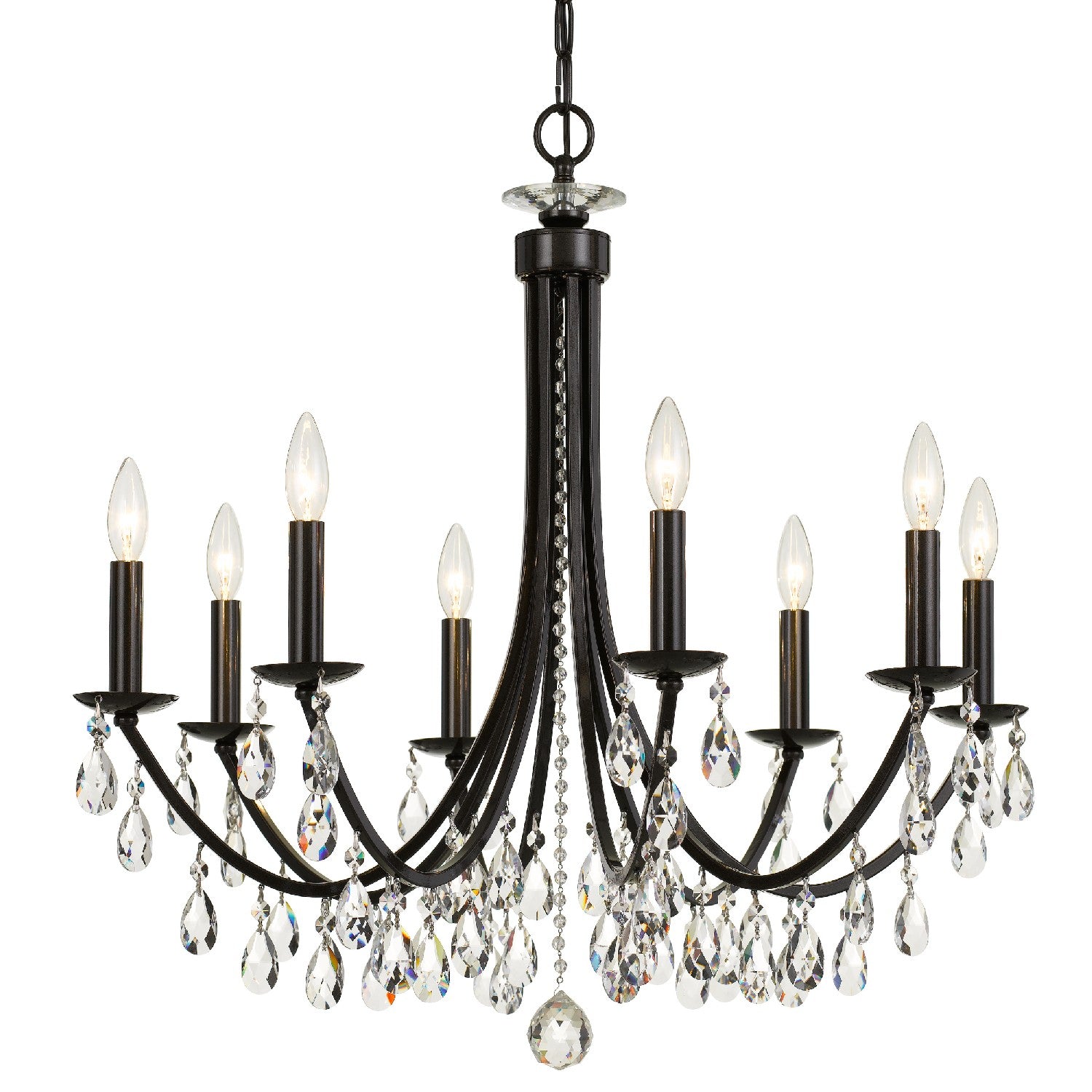 Crystorama - 8828-VZ-CL-MWP - Eight Light Chandelier - Bridgehampton - Vibrant Bronze