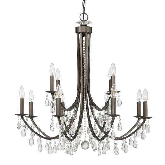 Crystorama - 8829-VZ-CL-S - 12 Light Chandelier - Bridgehampton - Vibrant Bronze