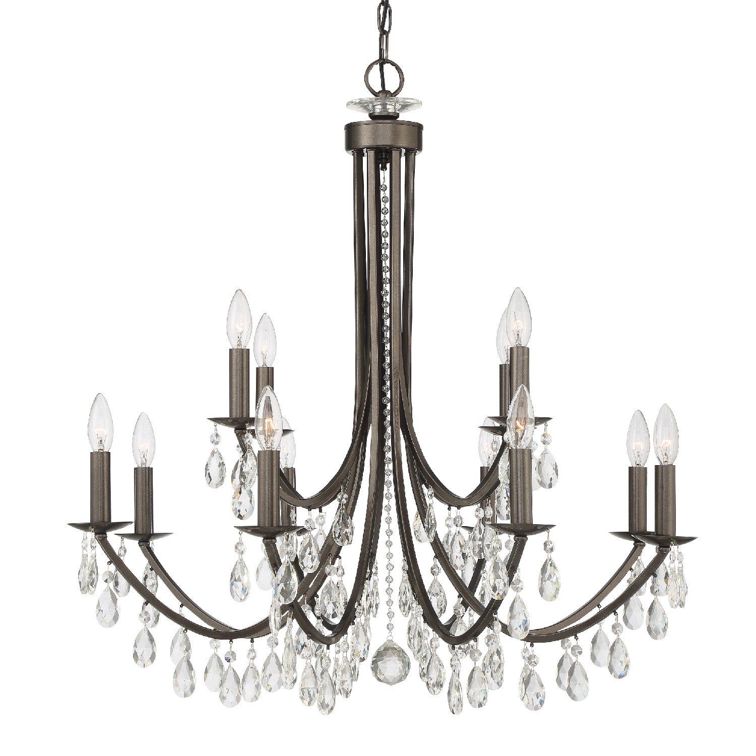 Crystorama - 8829-VZ-CL-SAQ - 12 Light Chandelier - Bridgehampton - Vibrant Bronze