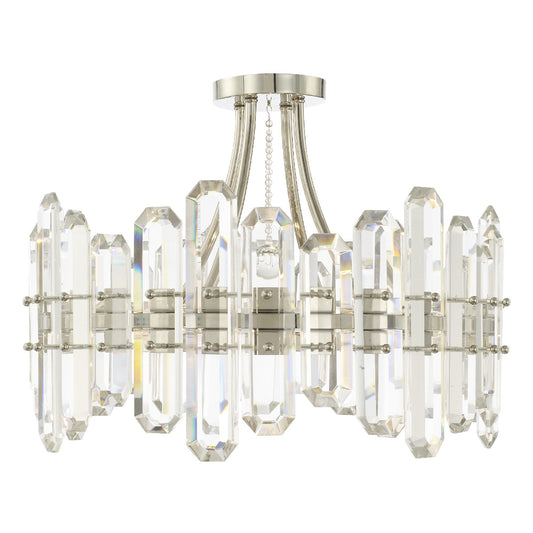 Crystorama - BOL-8884-PN - Four Light Semi Flush Mount - Bolton - Polished Nickel