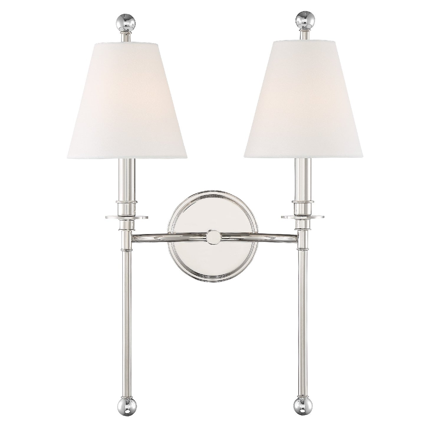 Crystorama - RIV-383-PN - Two Light Wall Sconce - Riverdale - Polished Nickel