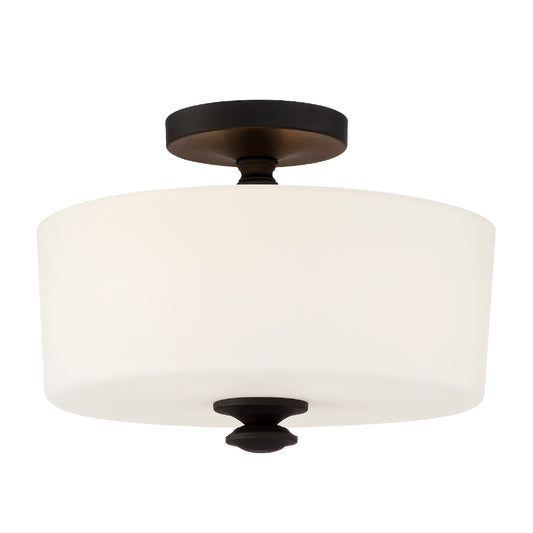 Crystorama - TRA-A3302-BF - Two Light Semi Flush Mount - Travis - Black Forged