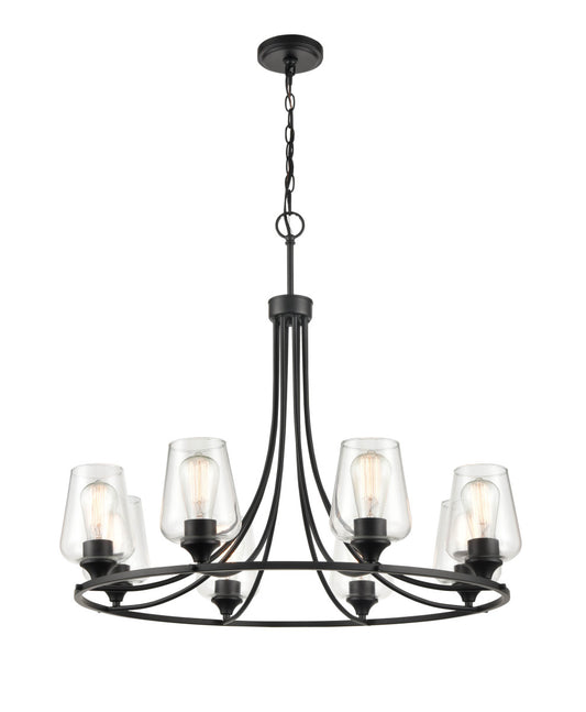 Millennium - 9728-MB - Eight Light Chandelier - Ashford - Matte Black