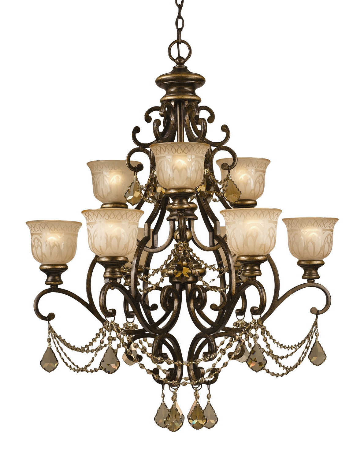 Crystorama - 7509-BU-GT-S - Nine Light Chandelier - Norwalk - Bronze Umber