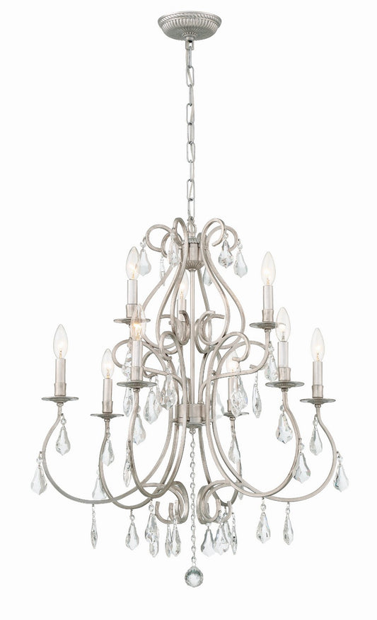 Crystorama - 5019-OS-CL-S - Nine Light Chandelier - Ashton - Olde Silver