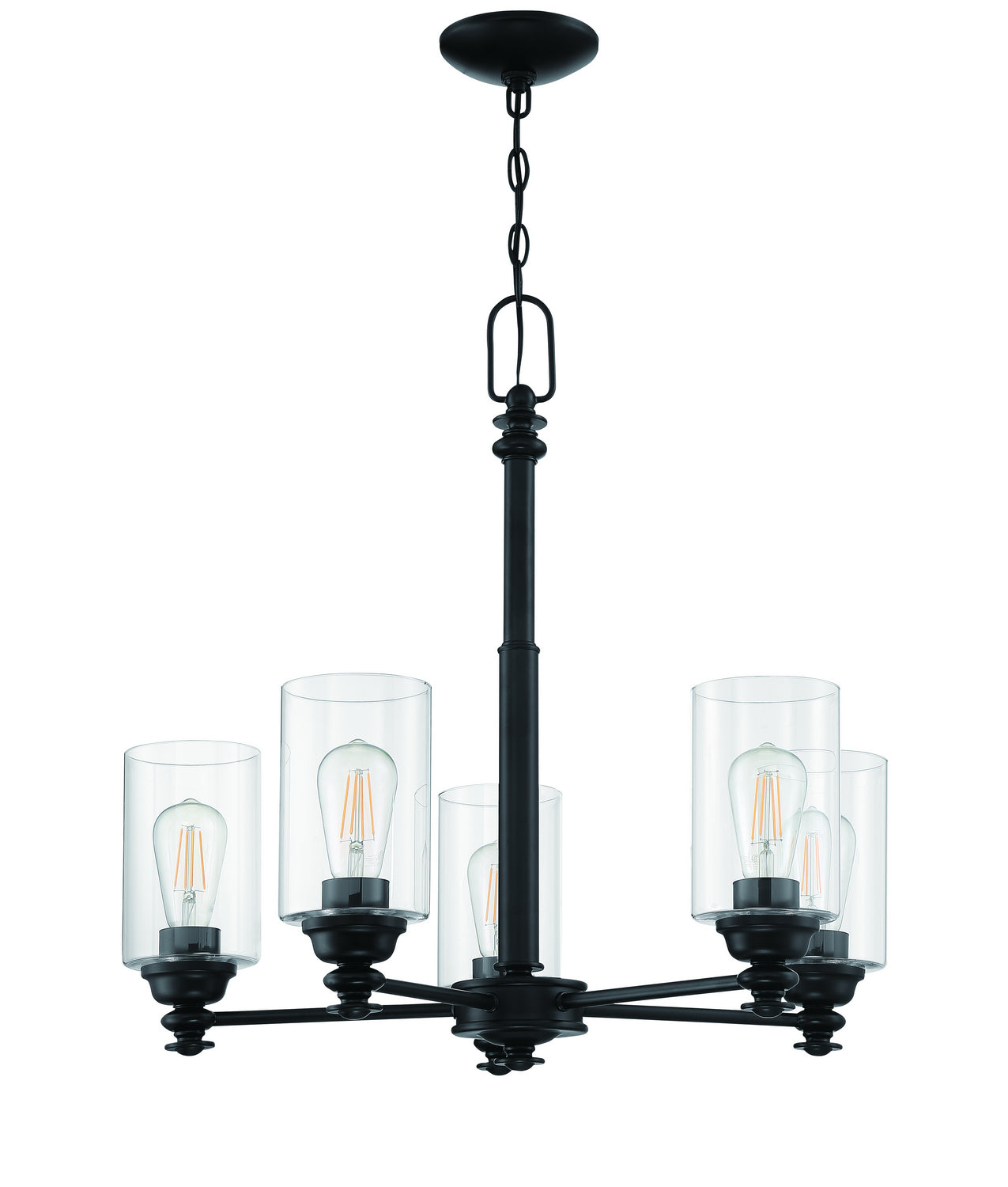 Craftmade - 49825-FB-C - Five Light Chandelier - Dardyn - Flat Black