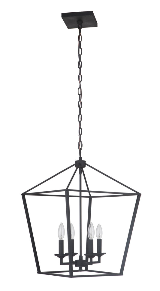 Craftmade - 52935-FB - Four Light Foyer Pendant - Flynt - Flat Black