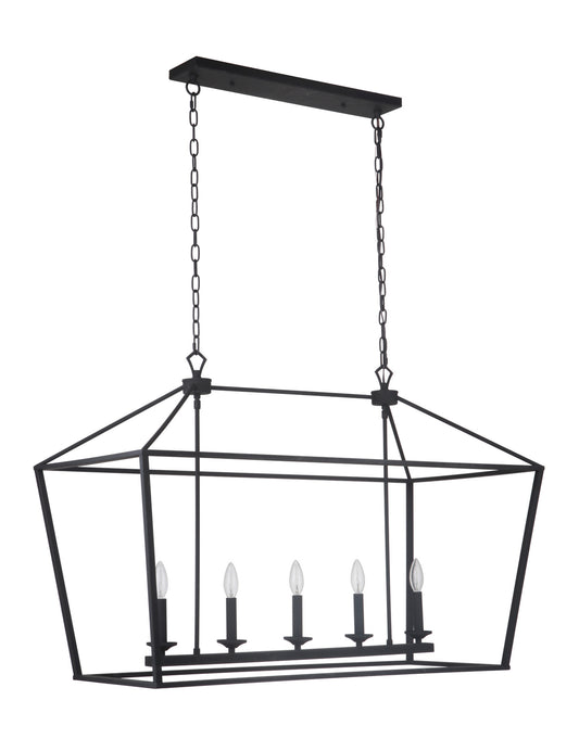 Craftmade - 52975-FB - Five Light Island Pendant - Flynt - Flat Black