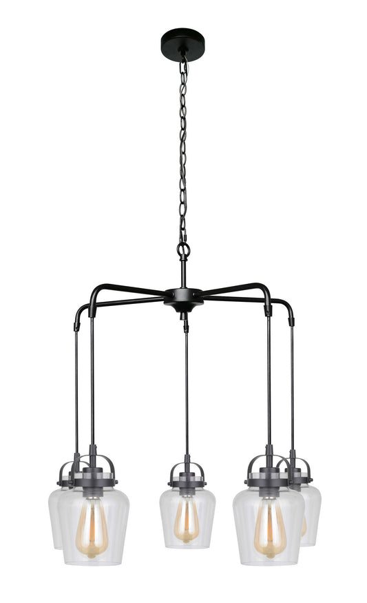 Craftmade - 53525-FB - Five Light Chandelier - Trystan - Flat Black