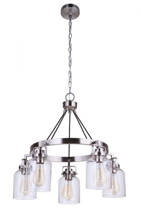 Craftmade - 53625-BNK - Five Light Chandelier - Foxwood - Brushed Polished Nickel