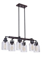 Craftmade - 53676-FBDT - Six Light Island Pendant - Foxwood - Flat Black / Dark Teak