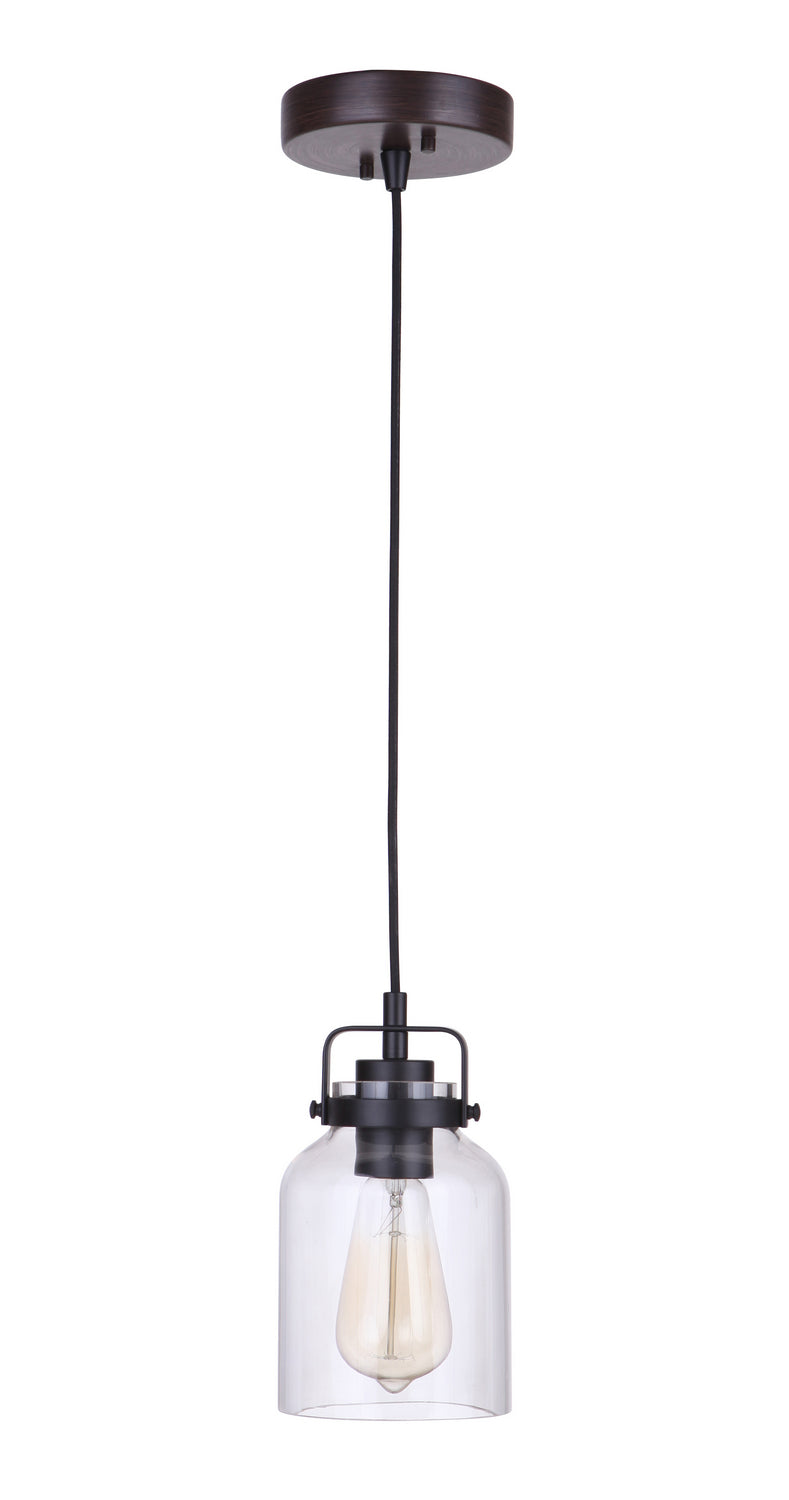 Craftmade - 53691-FBDT - One Light Mini Pendant - Foxwood - Flat Black / Dark Teak