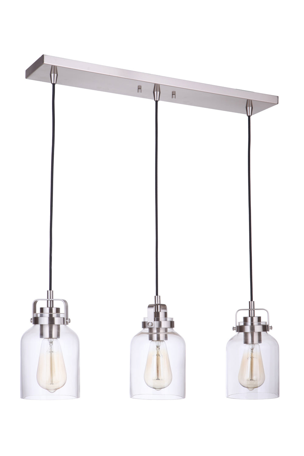 Craftmade - 53693-BNK - Three Light Linear Pendant - Foxwood - Brushed Polished Nickel