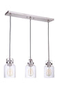 Craftmade - 53693-BNK - Three Light Linear Pendant - Foxwood - Brushed Polished Nickel