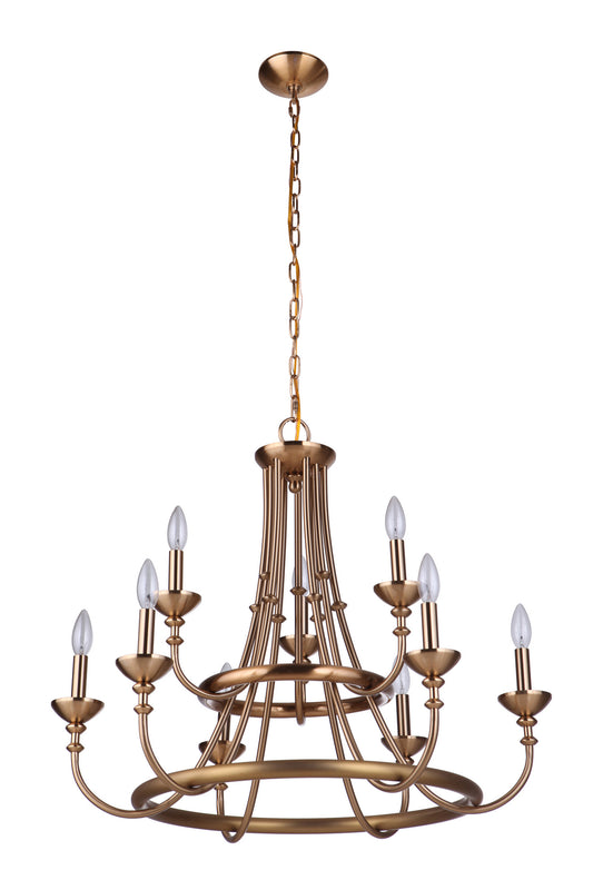 Craftmade - 53729-SB - Nine Light Chandelier - Marlowe - Satin Brass