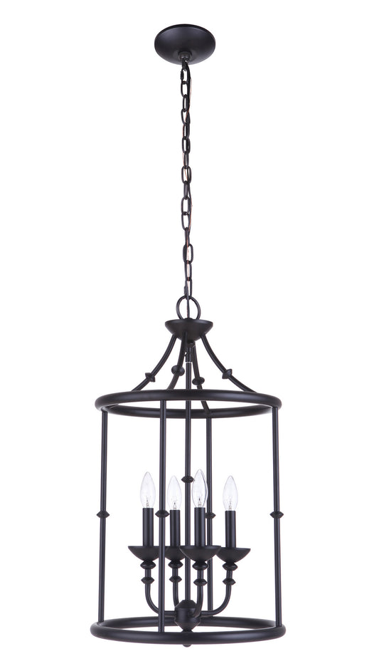 Craftmade - 53734-FB - Four Light Foyer Pendant - Marlowe - Flat Black