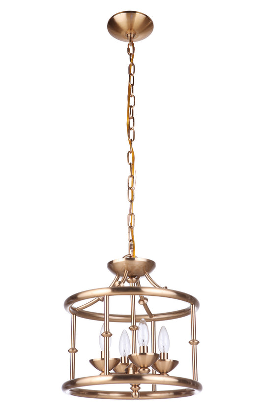 Craftmade - 53754-SB - Four Light Convertible Semi Flush/Pendant - Marlowe - Satin Brass