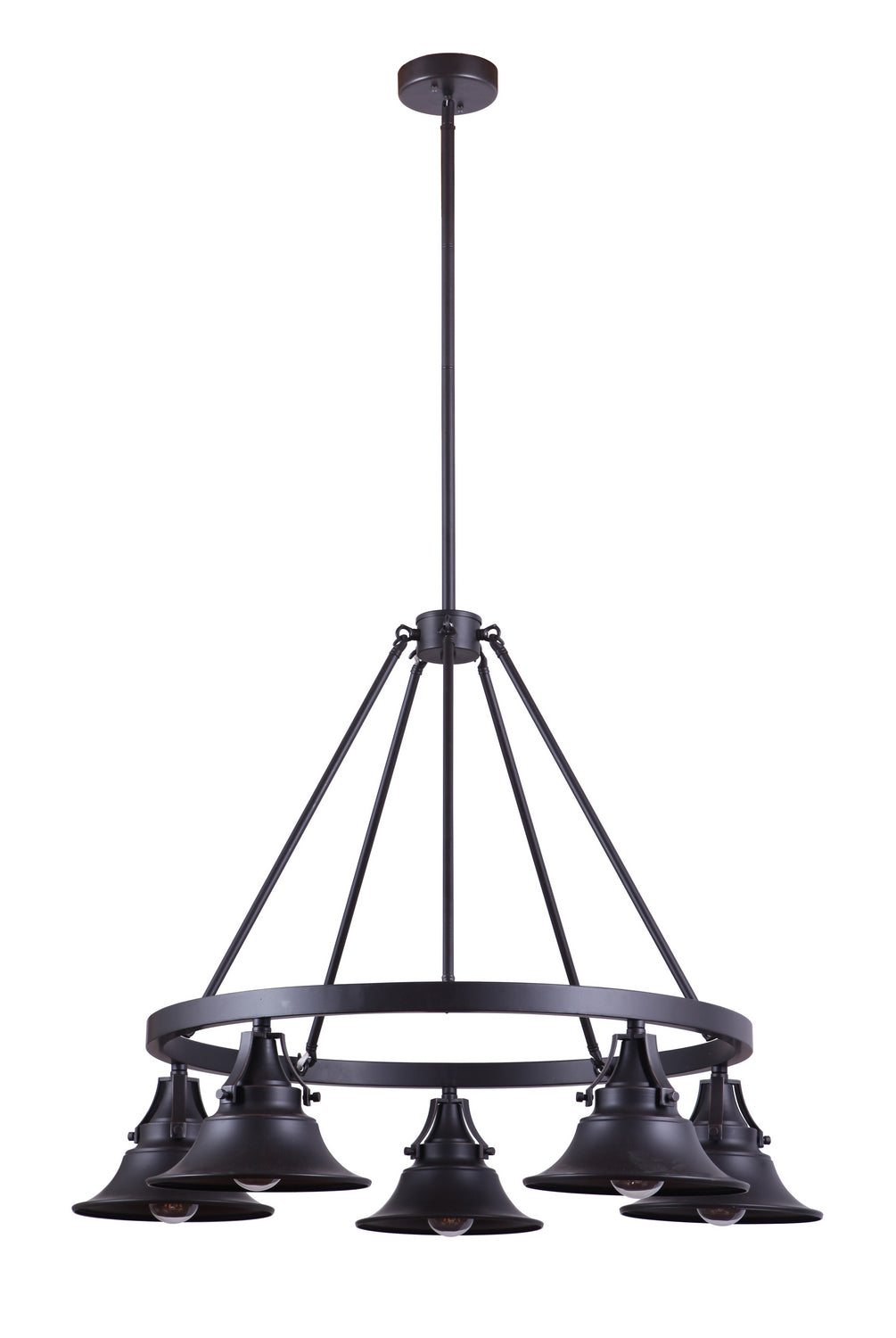 Craftmade - 54025-OBG - Five Light Outdoor Chandelier - Union - Oiled Bronze Gilded