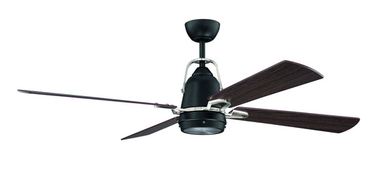 Craftmade - BEC52FBBNK4 - 52"Ceiling Fan - Beckett - Flat Black/Brushed Polished Nickel