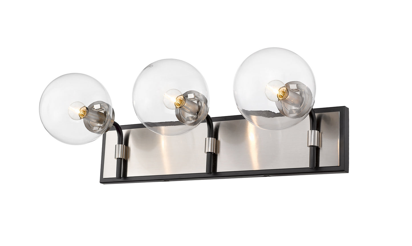 Z-Lite - 477-3V-MB-BN - Three Light Vanity - Parsons - Matte Black / Brushed Nickel