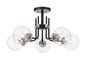 Z-Lite - 477-5SF-MB-BN - Five Light Semi Flush Mount - Parsons - Matte Black / Brushed Nickel