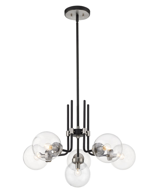 Z-Lite - 477-6MB-BN - Six Light Chandelier - Parsons - Matte Black / Brushed Nickel