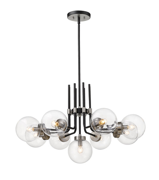 Z-Lite - 477-9MB-BN - Nine Light Chandelier - Parsons - Matte Black / Brushed Nickel