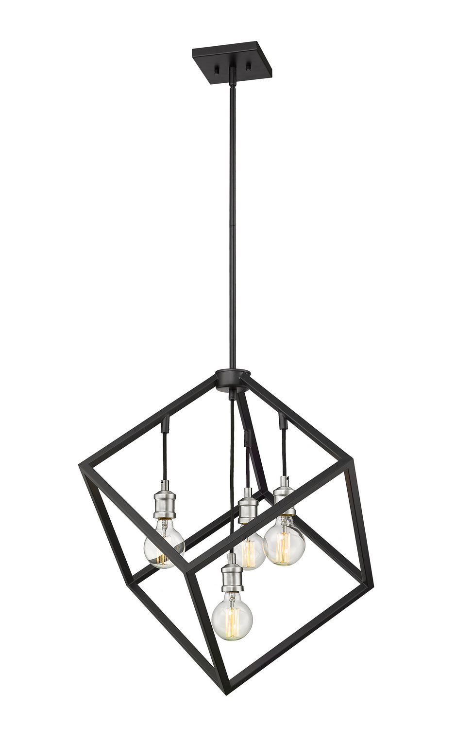 Z-Lite - 478P24-MB-BN - Four Light Chandelier - Vertical - Matte Black / Brushed Nickel