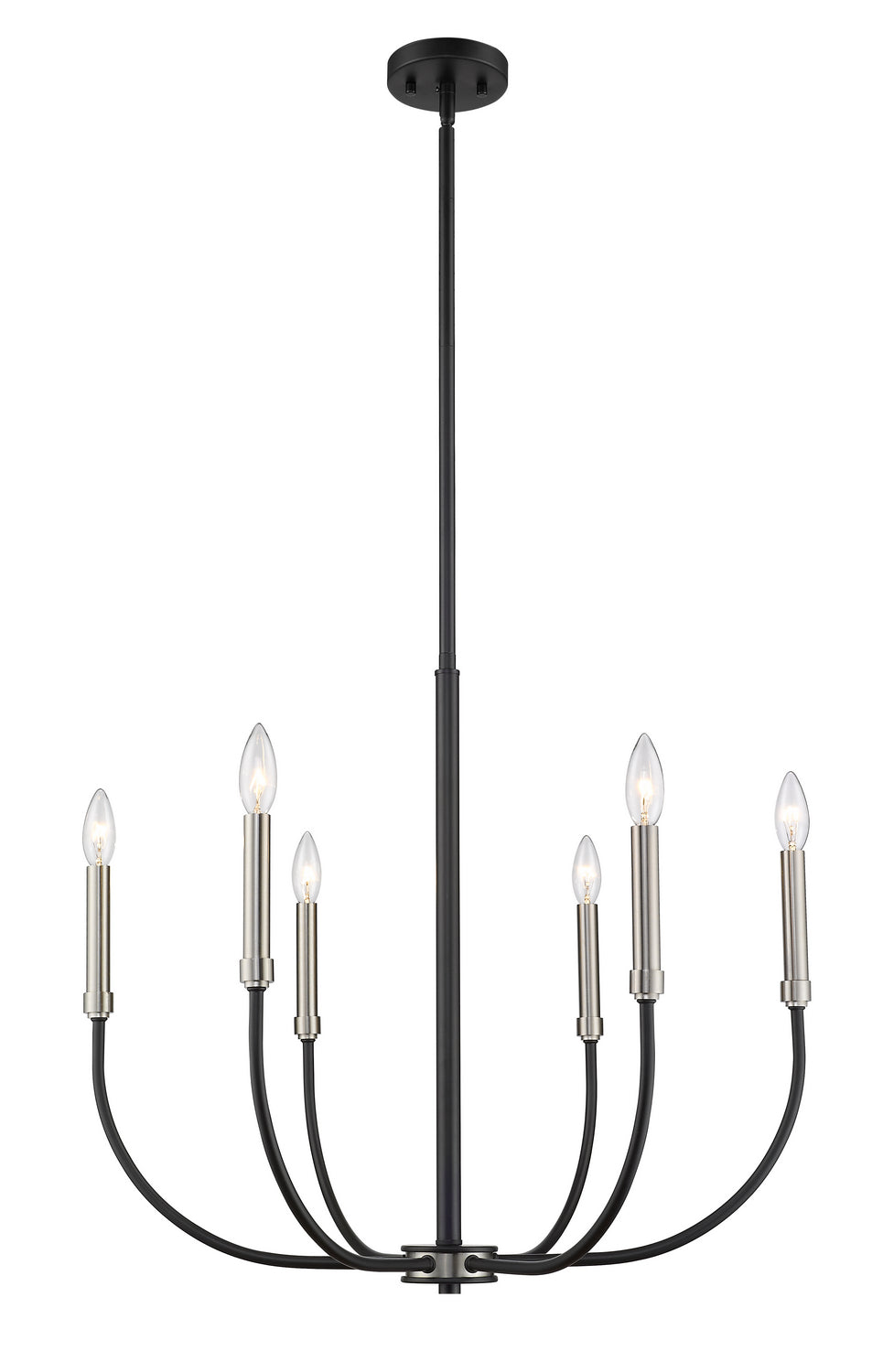 Z-Lite - 479-6MB-BN - Six Light Chandelier - Haylie - Matte Black / Brushed Nickel