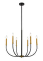 Z-Lite - 479-6MB-OBR - Six Light Chandelier - Haylie - Matte Black / Olde Brass