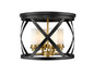 Z-Lite - 481F16-MB-OBR - Four Light Flush Mount - Malcalester - Matte Black / Olde Brass