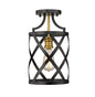 Z-Lite - 481F1-MB-OBR - One Light Flush Mount - Malcalester - Matte Black / Olde Brass
