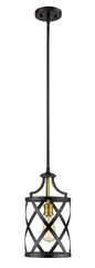 Z-Lite - 481MP-MB-OBR - One Light Pendant - Malcalester - Matte Black / Olde Brass