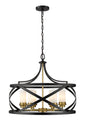 Z-Lite - 481P24-MB-OBR - Six Light Chandelier - Malcalester - Matte Black / Olde Brass