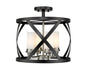 Z-Lite - 481SF15-MB-BN - Four Light Semi Flush Mount - Malcalester - Matte Black / Brushed Nickel