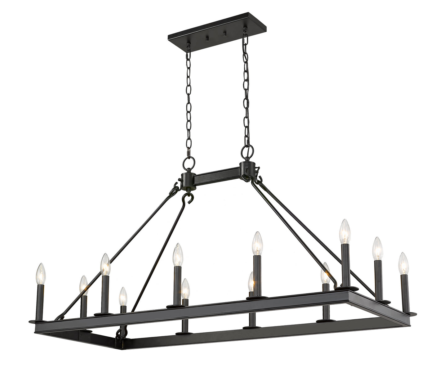 Z-Lite - 482-12L-MB - 12 Light Linear Chandelier - Barclay - Matte Black