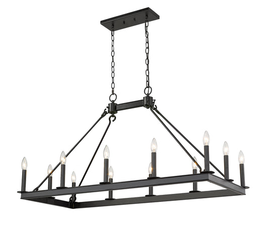 Z-Lite - 482-12L-MB - 12 Light Linear Chandelier - Barclay - Matte Black