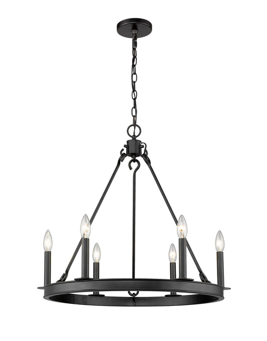 Z-Lite - 482R-6MB - Six Light Chandelier - Barclay - Matte Black