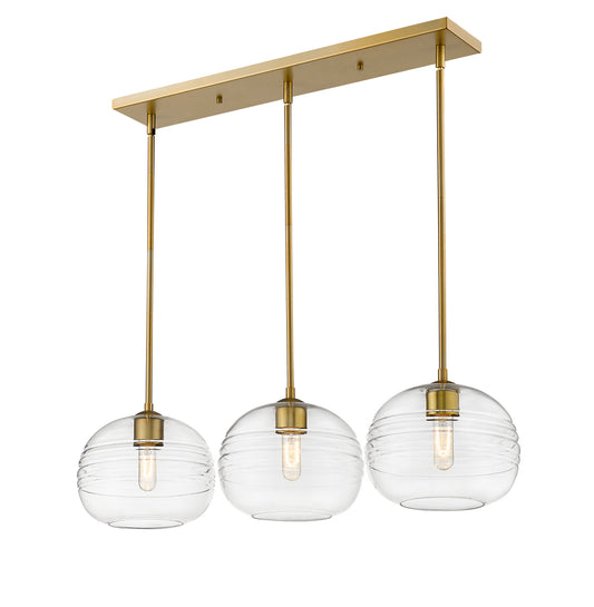 Z-Lite - 486P10-3L-OBR - Three Light Linear Chandelier - Harmony - Olde Brass