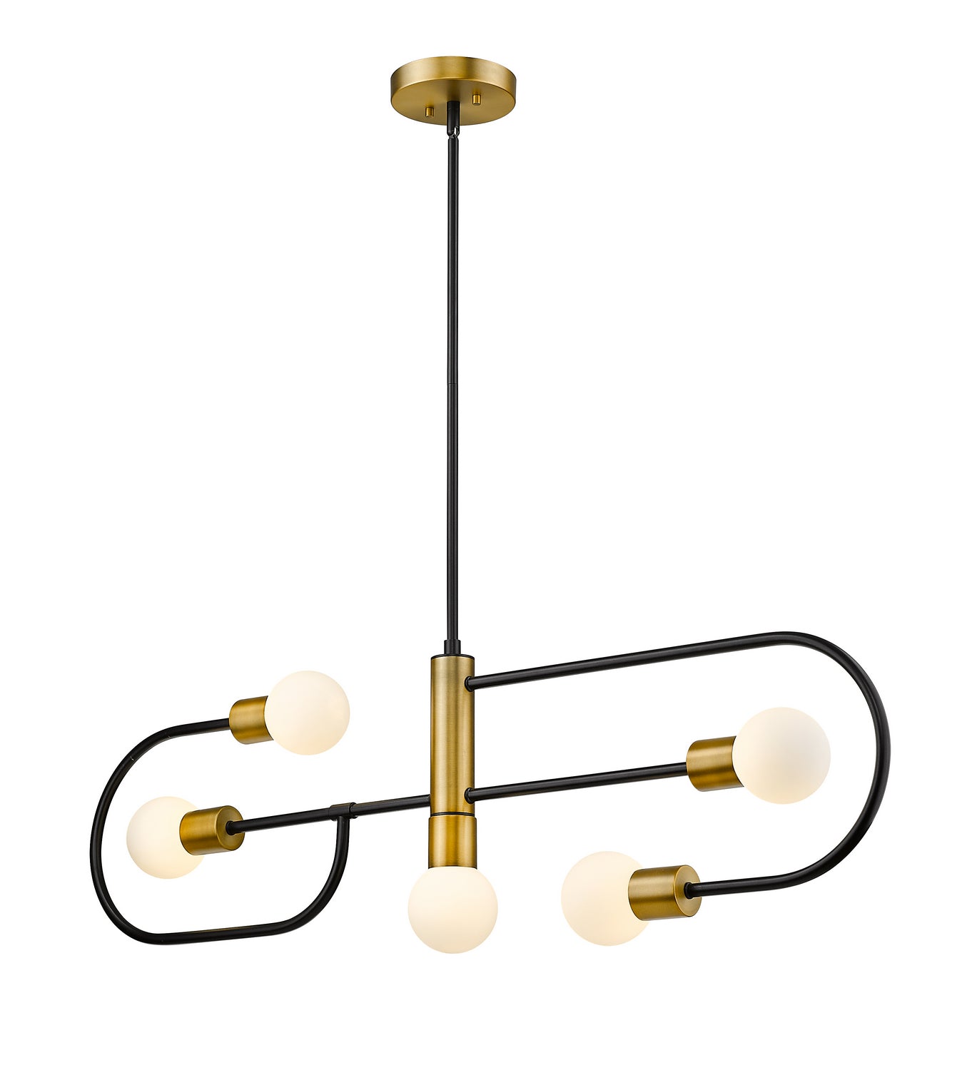 Z-Lite - 621-5L-MB-FB - Five Light Linear Chandelier - Neutra - Matte Black / Foundry Brass