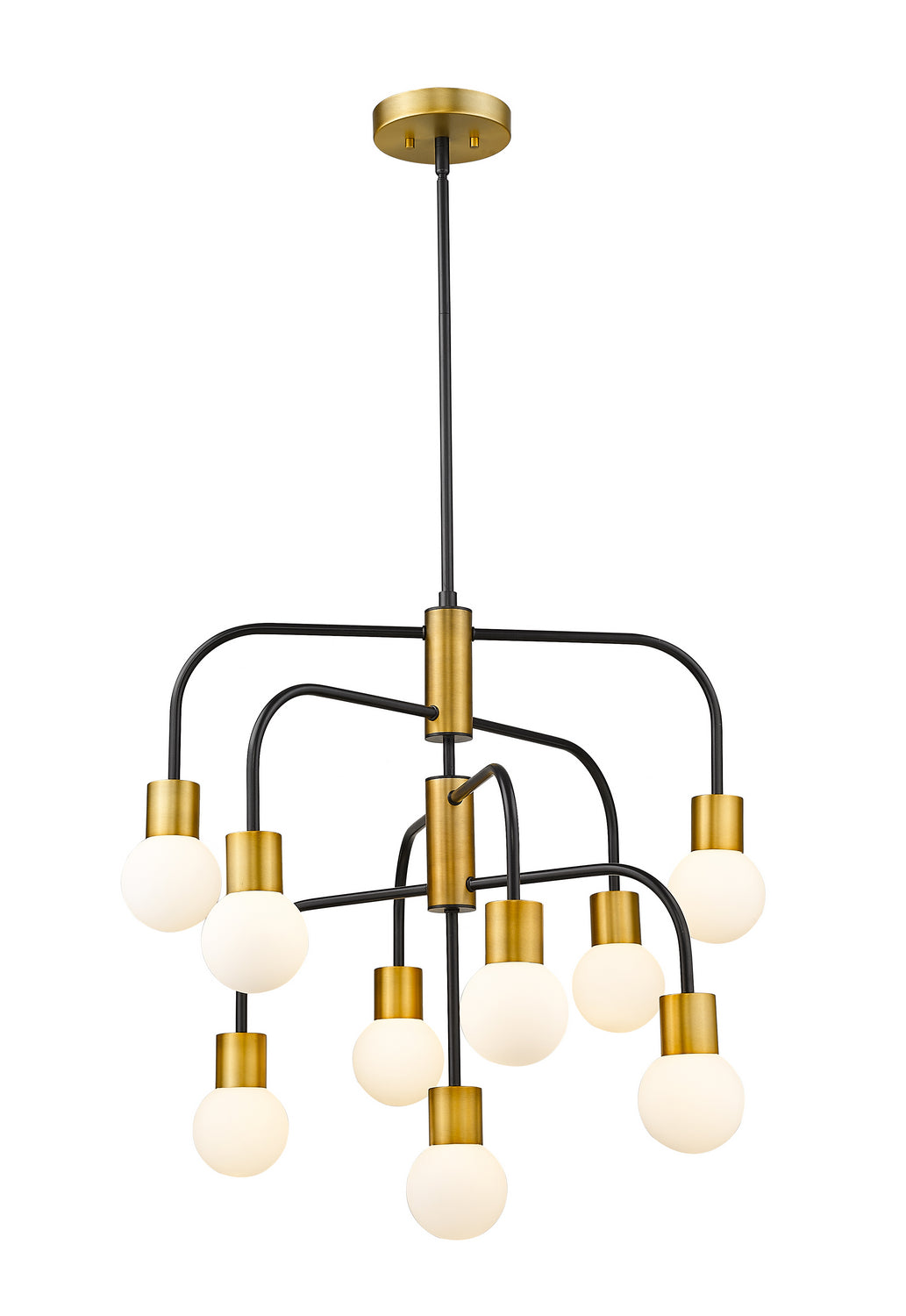 Z-Lite - 621-9MB-FB - Nine Light Chandelier - Neutra - Matte Black / Foundry Brass